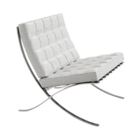 knoll international - fauteuil barcelona® - crème/structure chromée/cuir qualité  andes altiplanos